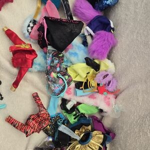 Mixed Doll Clothing Lot - Multicolor Accessories